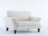 40.16 Inch Nailhead Trim Couches for Living Room, 22" Deep Seat Rolled Arm Sofa, Faux Leather Couch W2911P222675