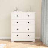 ZUN Chest Of Drawer with 5 drawers white color farm door W2139P241084