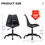 ZUN Modern family black Office chair, adjustable 360 &deg; swivel chair engineering plastic armless swivel W1151119885