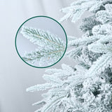 Artificial 7.5ft Flocked Christmas Tree with 3135 PE/PVC mixed Branch Tips, 650L warm white led, 03847815