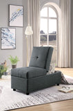 Gray Color Stylish 1pc Storage Ottoman Convertible Chair Foam Cushioned Fabric Upholstered Solid B01166425