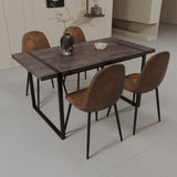59" MDF black wooden table and modern chair set of 4 pieces, medieval wooden kitchen 69447352