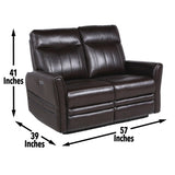 Sophisticated Motion Loveseat - Top-Grain Leather, Power Leg Rest, Power Articulating Headrest B081109571