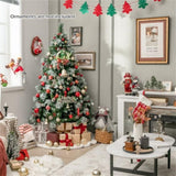 6ft Pre-Lit Christmas Tree - 55 Red Berries 55 Pine Cones, Changeable Lights & Easy Setup, Ideal 65193603