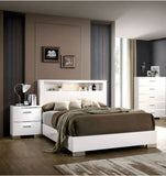 Contemporary 1pc Nightstand White Color High Gloss Lacquer Coating Chrome Handles and Feet Bedside B011P156646