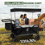 Heavy Duty Collapsible Wagon, Foldable Wagon with Removable Canopy, Foldind Wagon Cart with Wheels 81525186
