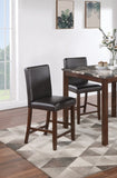 ZUN Classic Stylish Espresso Finish 5pc Counter Height Dining Set Kitchen Dinette Faux Marble Top Table B011P148646