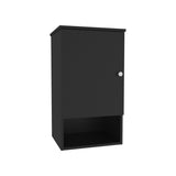 ZUN Medicine Cabinet 28.6" H, with 1 Door and 3 Shelves, Black B097P250858