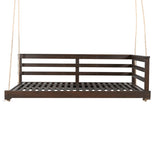 TOPMAX Country Patio Wooden Twin Size Swing Daybed Porch Swing Frame with 4pcs 96-inch Hemp Ropes N717P265856D