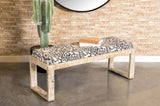 Black and White Sled Leg Accent Bench B062P153595