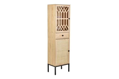 ZUN Tall Thin Corner Floor Cabinet with 2 Doors 1 Dresser, Freestanding Bathroom Storage Cabinet 6 Tier W295142234