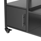 Outdoor Grill Table for Big Green Egg Style BBQ, Metal Grill Cart with Storage Box, Compatible with 42409360