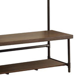 Chestnut and Dark Bronze Hall Tree with 5 Coat Hooks B062P153577