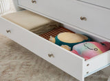 White 3-Tier Drawer Baby Cot with Safety Guard 90.5x58x92cm Wooden Baby Bed & Storage Combo 88025463