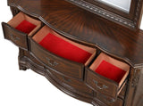 Traditional Style 9-Drawer Dresser With metal drawer pulls Made with Wood in Dark Walnut B009P225186