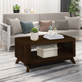 ZUN Rectangular Wood Coffee Table for Living Room, 41.5-Inch Coffee Table with Solid Wood Legs, Wood W1202P177316