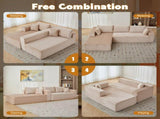 Compression Sectional Couch with Comfy Chaise, Boneless L Shape Sofa with Deep Seat, Minimalist 01595476