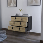 ZUN Kimball Hairpin Legs Dresser with 3-Drawers and Modern Design B128P176106