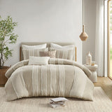 King/Cal King 3 Piece Striped Cotton Duvet Cover Set B035P217805