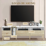Modern TV with 3 Drawers and Open Shelves, Media Console Table for TVs up to 80'', Entertainment N710P234108K