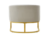 Modern Accent Chair Cozy Armchair Upholstered Reading Chair with Gold Metal Frame Living Room, N763P360688A