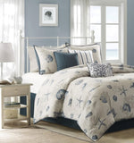 7 Piece Cotton Sateen Comforter Set Blue Queen B03597030
