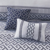 7 Piece Jacquard Comforter Set Navy Cal King B03597210