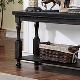 Rustic Style Antique Black 1pc SOFA TABLE Open Bottom Shelf Plank Style Table Top Living Room B011P214575