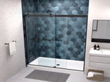 Bypass shower door, sliding door,soft close system, with 5/16" tempered glass and Matted black W2122P225214