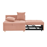 Convertible Sleeper Sofa Chair Adjustable Backrest Recliner with Pullout Sofa Bed with Wheels, W1413P227518