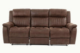 Contemporary Manual Motion Sofa 1pc Couch Living Room Furniture Dark Coffee Breathable Leatherette B011133391
