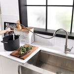 ZUN FLG Touch-On Kitchen with Pull Out Sprayer Single Handle Brass Touch Activated Kitchen Sink W1932P156237