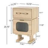 MDF CREATIVE ROTATABLE ROBOT STORAGE SIDE TABLE, NATURAL COLOR N770P281241N
