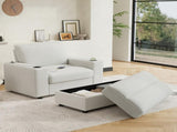42.8" Oversized Chaise Lounge Chair with Storage Ottoman, Corduroy Sofa Bed with Cup Holders & USB N765P350851W