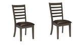 Simple Classic Brown 7pc Set Faux Marble Top Table 6xSide Chairs Leatherette Seats B2741P348913