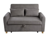 Justine 54" Brown Corduroy Convertible Sleeper Loveseat B061P160678