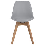Grey and Natural Oak Padded Side Chairs B062P145597