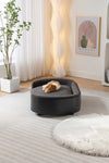 ZUN Scandinavian style Elevated Dog Bed Pet Sofa With Solid Wood legs and Black Bent Wood Back, Cashmere W794125945