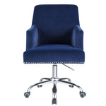 ZUN Blue and Chrome Swivel Office Chair with Adjustable Lift B062P189066