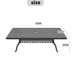 ZUN L82.68*W41.34-inch Cast Aluminum Patio Dining Table with Black Frame and Umbrella Hole W1710P166020