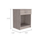 Nightstand 21"H, One Drawer, Low Shelf, Superior Top, Light Gray B097132928