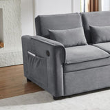 Modern Fabric Convertible Loveseat Sleeper Sofa Couch with Adjustable Backrest, 2 Seater Sofa With W1123P283618