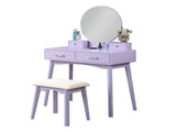 Liannon Contemporary Wood Vanity and Stool Set, Purple T2574P164238