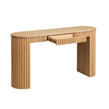 59.05'' Modern Console Table With Drawer for Entryway with Unique Vertical Stripe Design for Living W876P299541