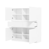 White wooden storage cabinet with 4 doors and 2 drawers W1320P191441