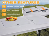 42.5" Fish Cleaning Table with Dual Sink, Portable Folding Camping Table with Foldable Extension 38077895