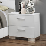 2-drawer Nightstand in White High Gloss Finish B016P254558
