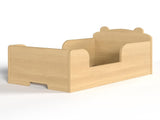 Toddler Floor Bed Frame, Cot Bed for Boys and Girls Ages 3-6, Bear Shape Toddler Bed,Natural W1580P373255