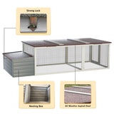 20.93ft Large Wooden Chicken Coop Outdoor Hen House with Nesting Box & Weatherproof Asphalt Roof, W773P331679