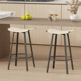 Counter Height Bar Stools Backless Handwoven Kitchen Dining Chairs with Round Footrest PVC Weaving W1757P277609